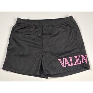 Valentino Garavani Men's Black Neon Logo Swimming Shorts Trunks Size 48 True 32